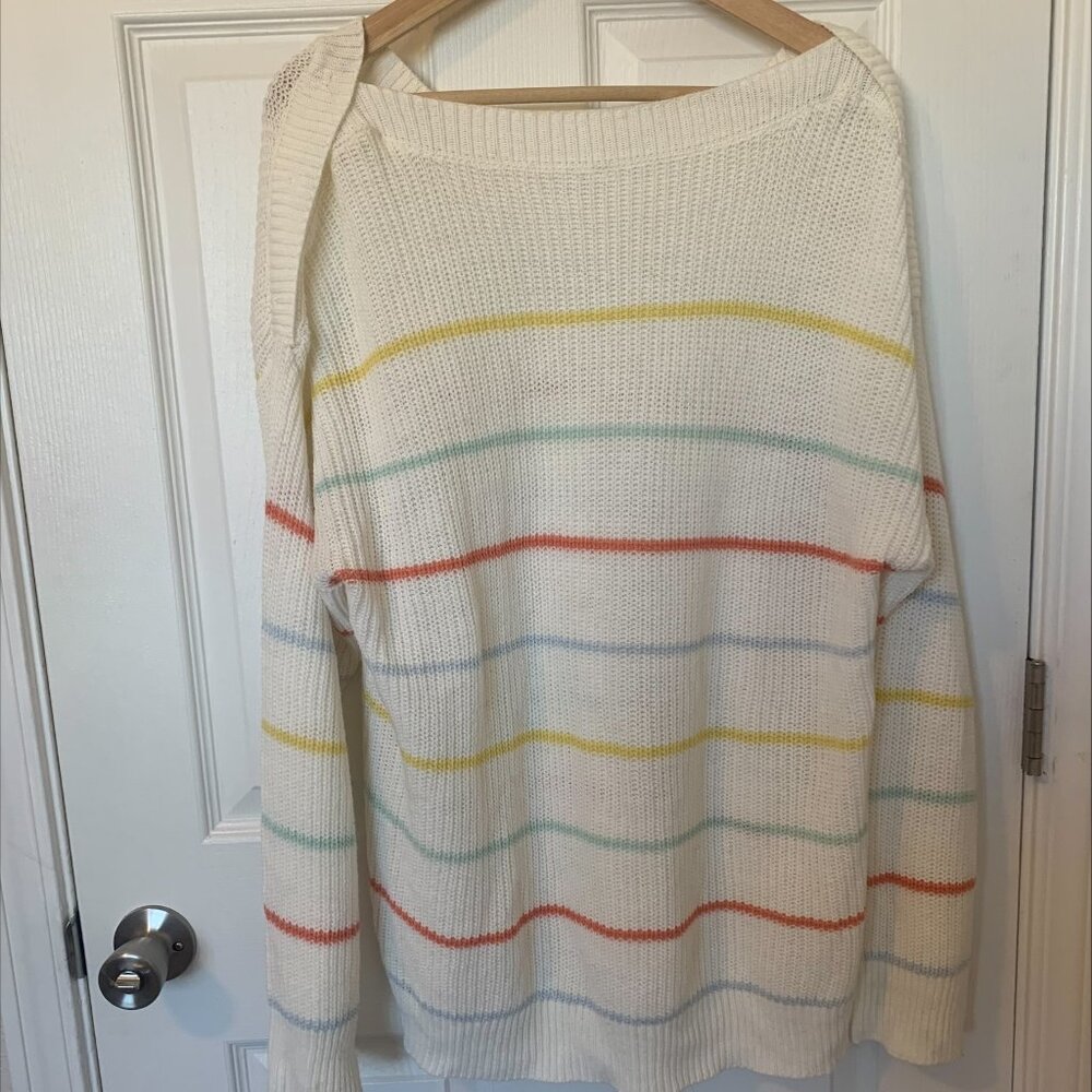 oversized pastel striped sweater